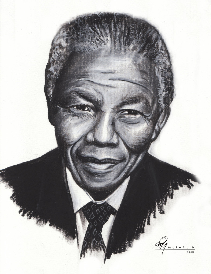 Nelson Mandela Realistic Drawing