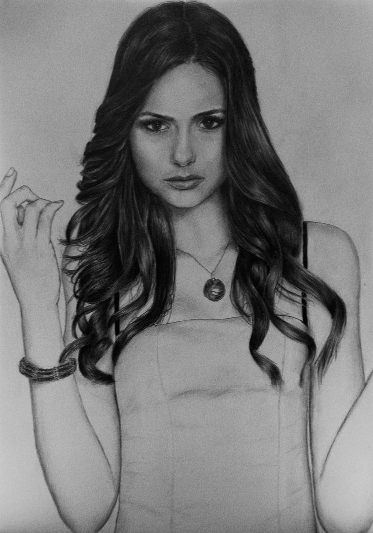 Nina Dobrev Beautiful Image Drawing