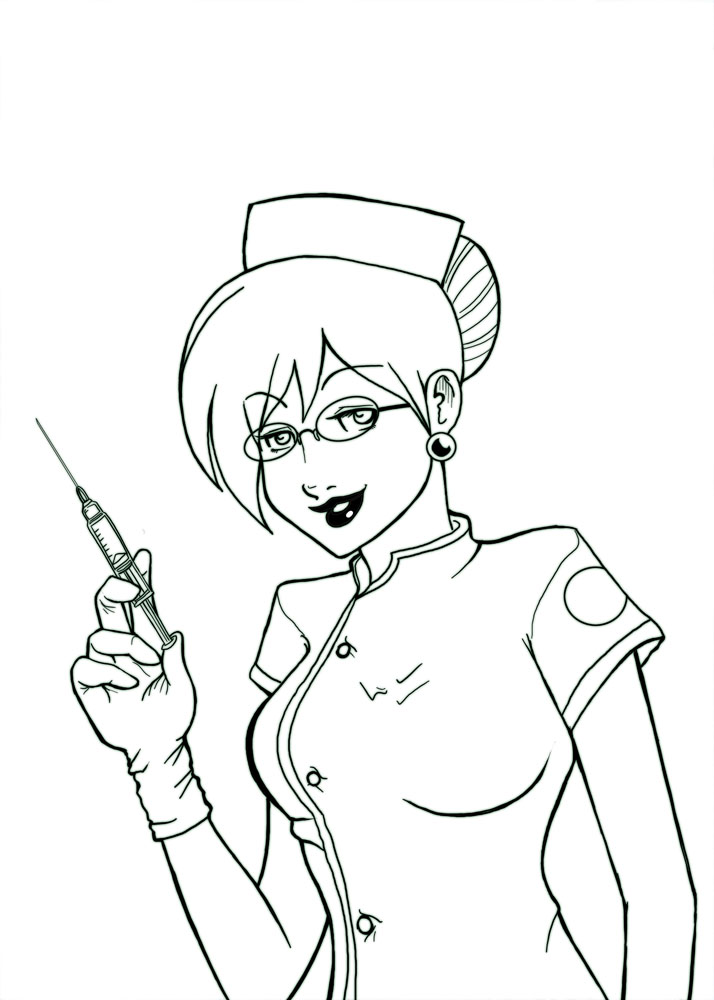 Nurse Realistic Drawing