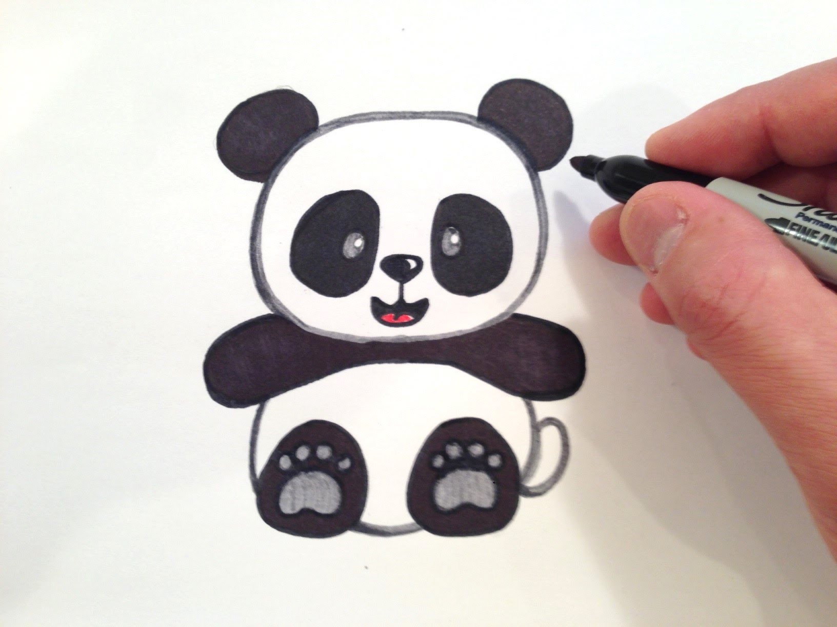 Panda Face Pic Drawing