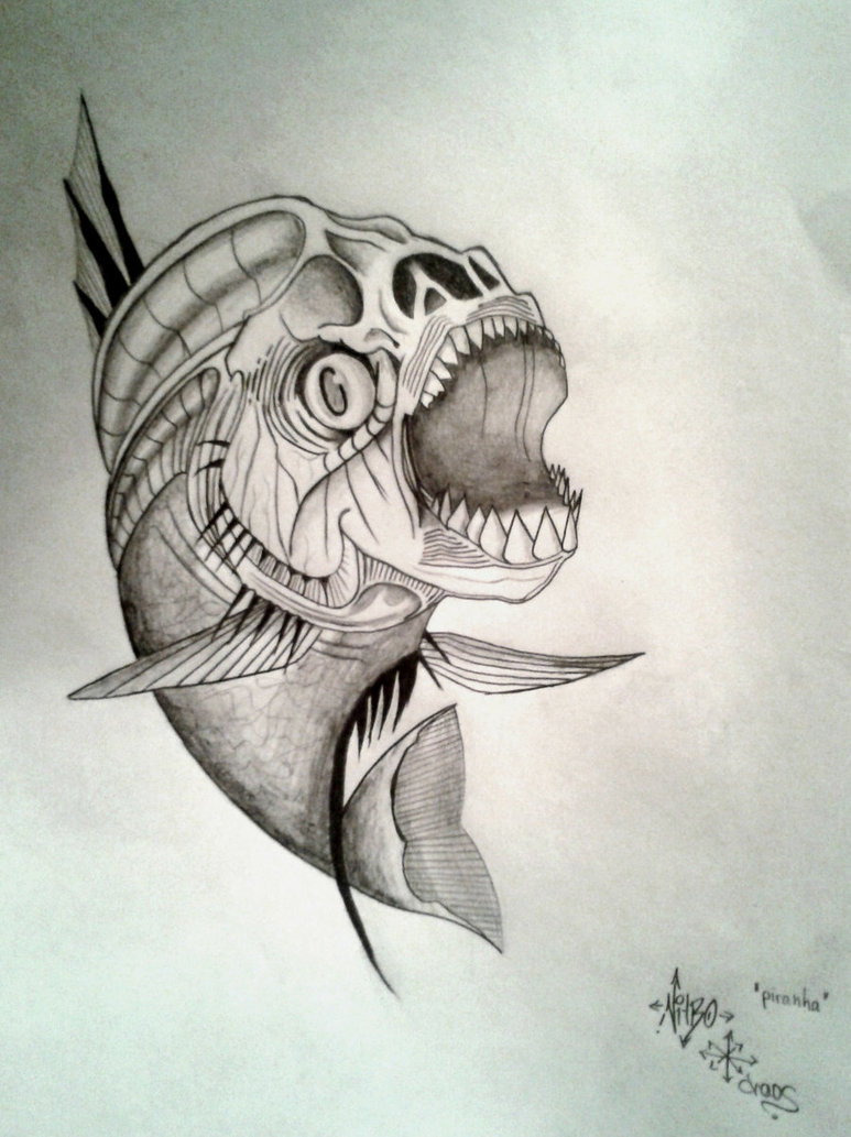 Piranha Photo Drawing