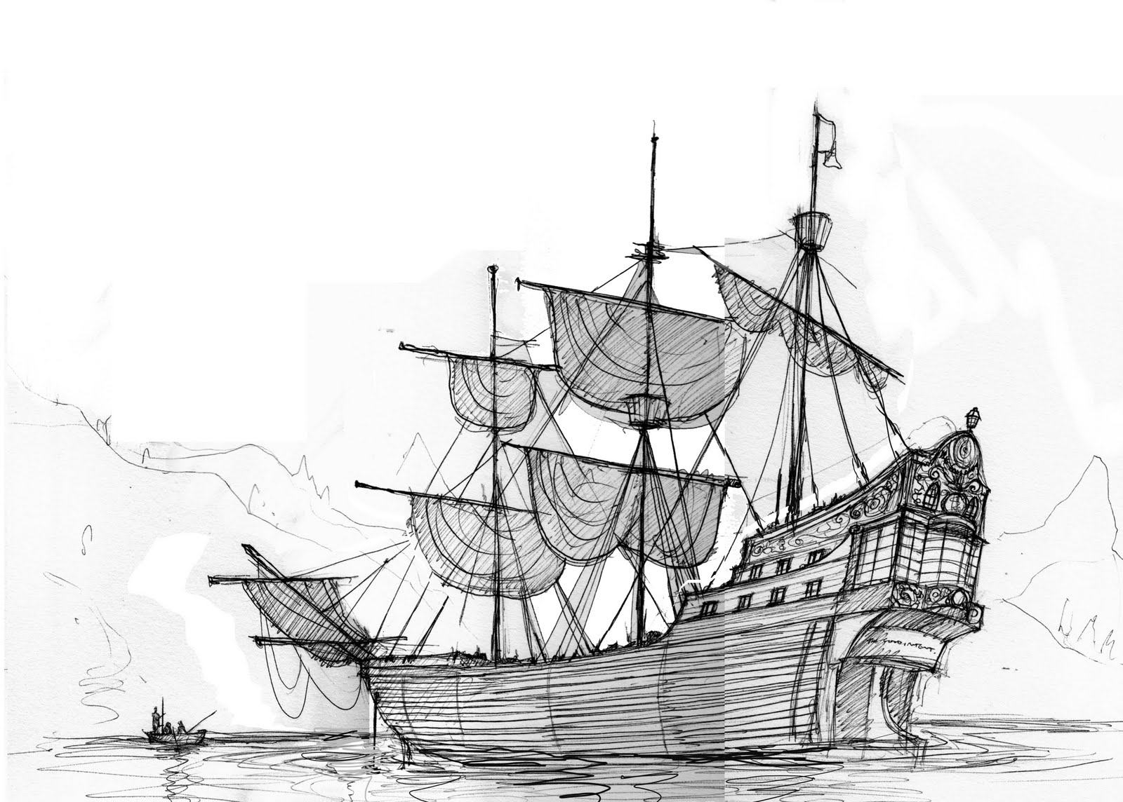 Pirate Boat Best Drawing - Drawing Skill