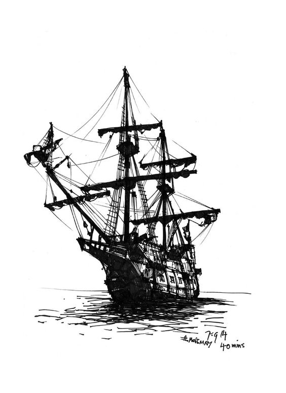 Pirate Boat Drawing Pic
