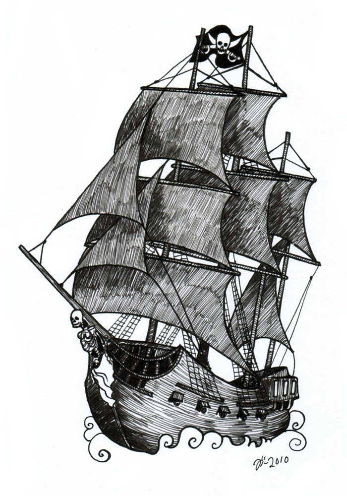 Pirate Boat Drawing
