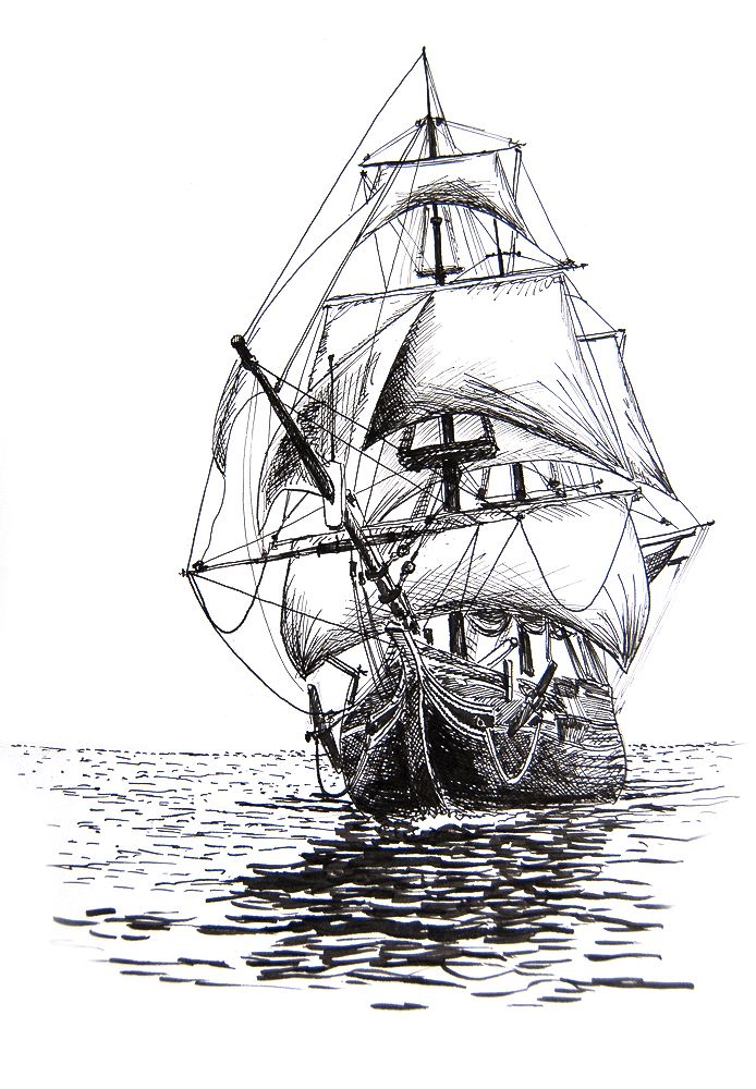 Pirate Boat Picture Drawing