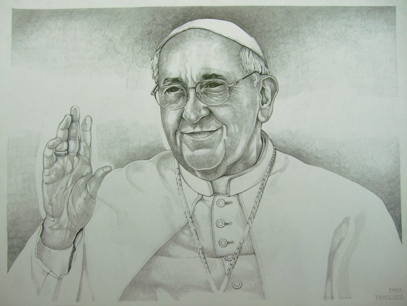 Pope Francis Realistic Drawing