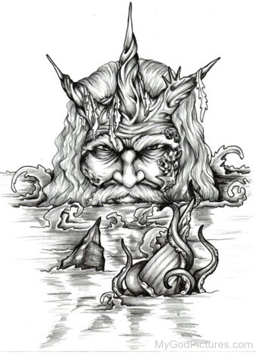 Poseidon Beautiful Image Drawing