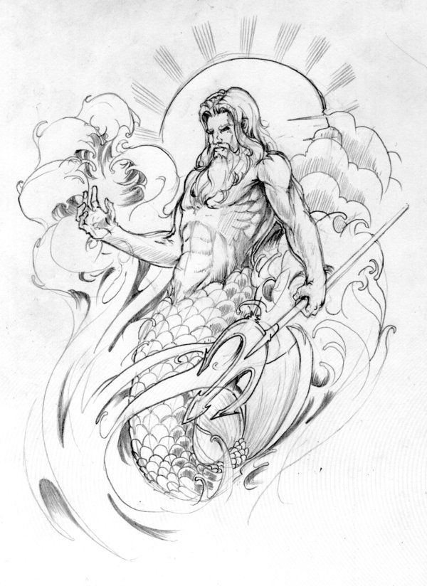 Poseidon Picture Drawing