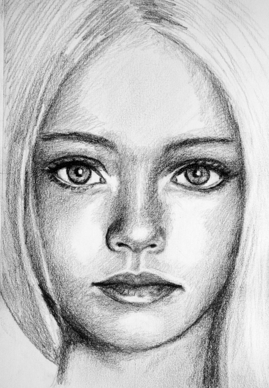 Pretty Girl Realistic Drawing