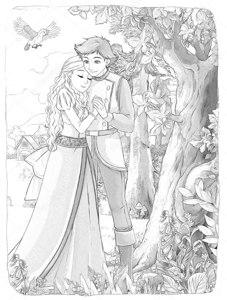 Prince And Princess Picture Drawing