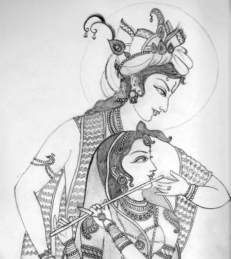 Radha Krishna Drawing