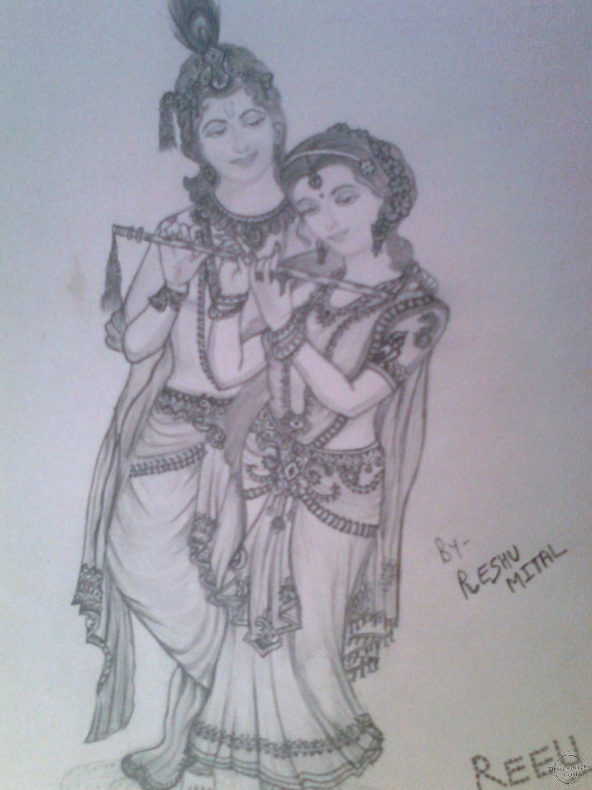 Radha Krishna Picture Drawing
