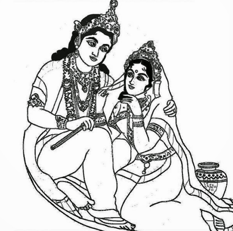 Radha Krishna Realistic Drawing