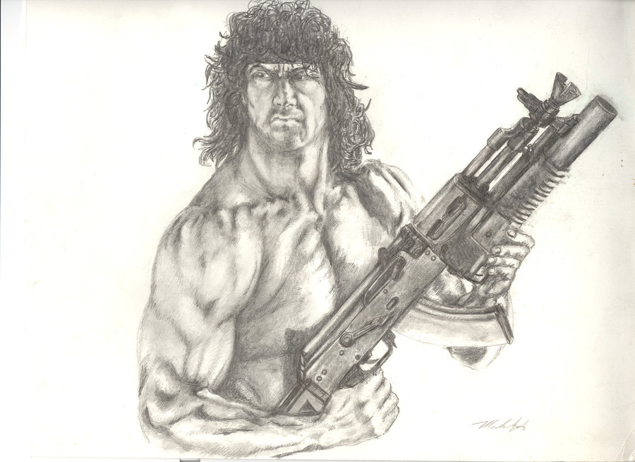 Rambo Beautiful Image Drawing