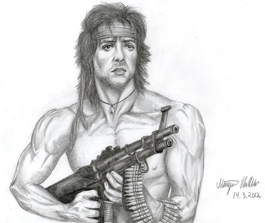 Rambo Realistic Drawing