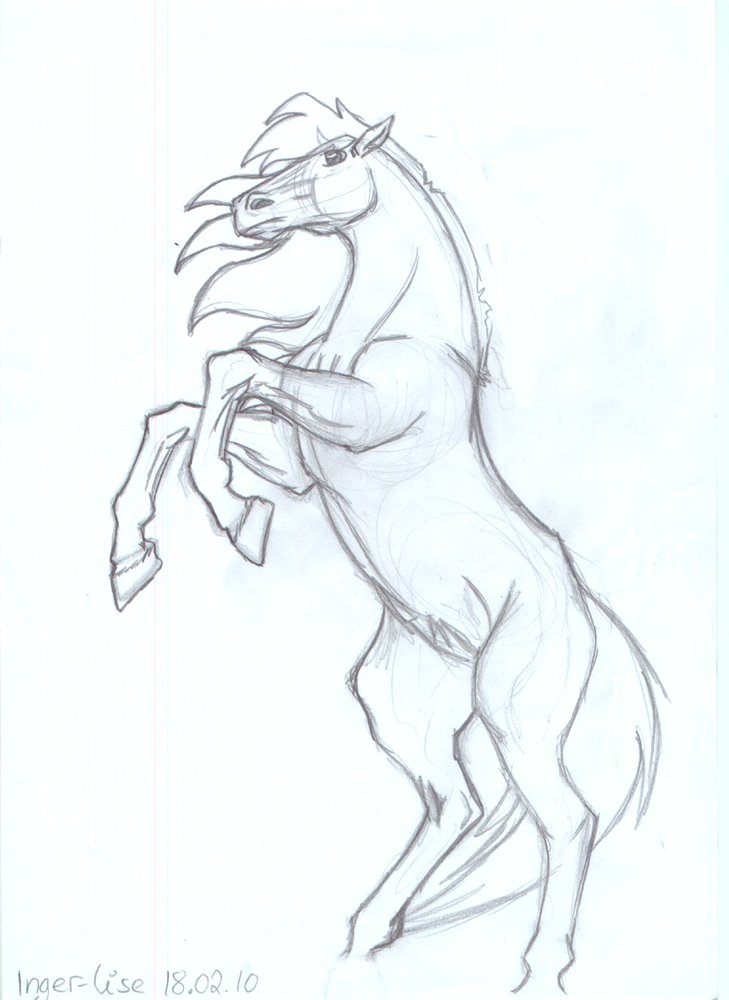 Rearing Horse High-Quality Drawing
