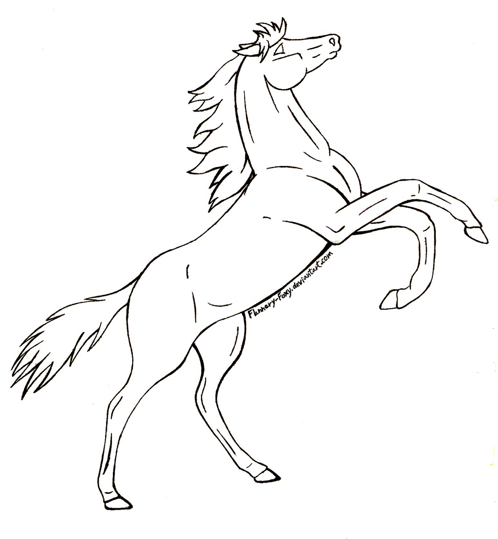 Rearing Horse Image Drawing