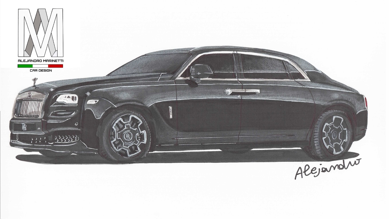 Rolls Royce Realistic Drawing