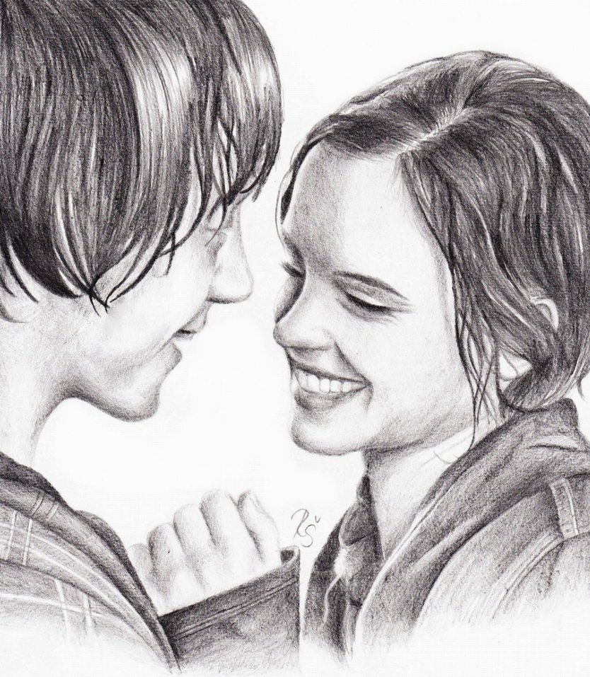 Ron And Hermione Image Drawing