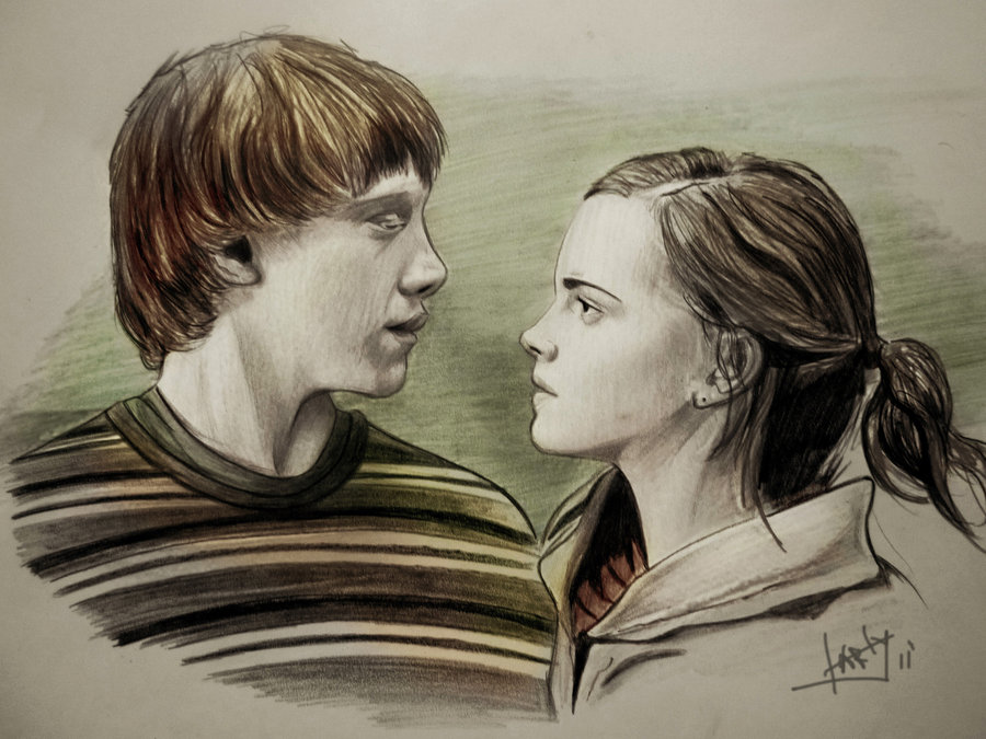 Ron And Hermione Picture Drawing