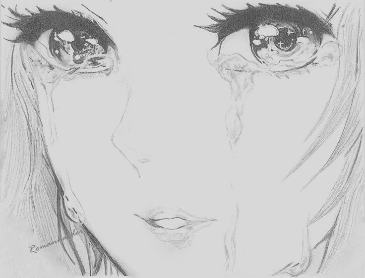 Sad Anime Girl Crying Beautiful Image Drawing - Drawing Skill