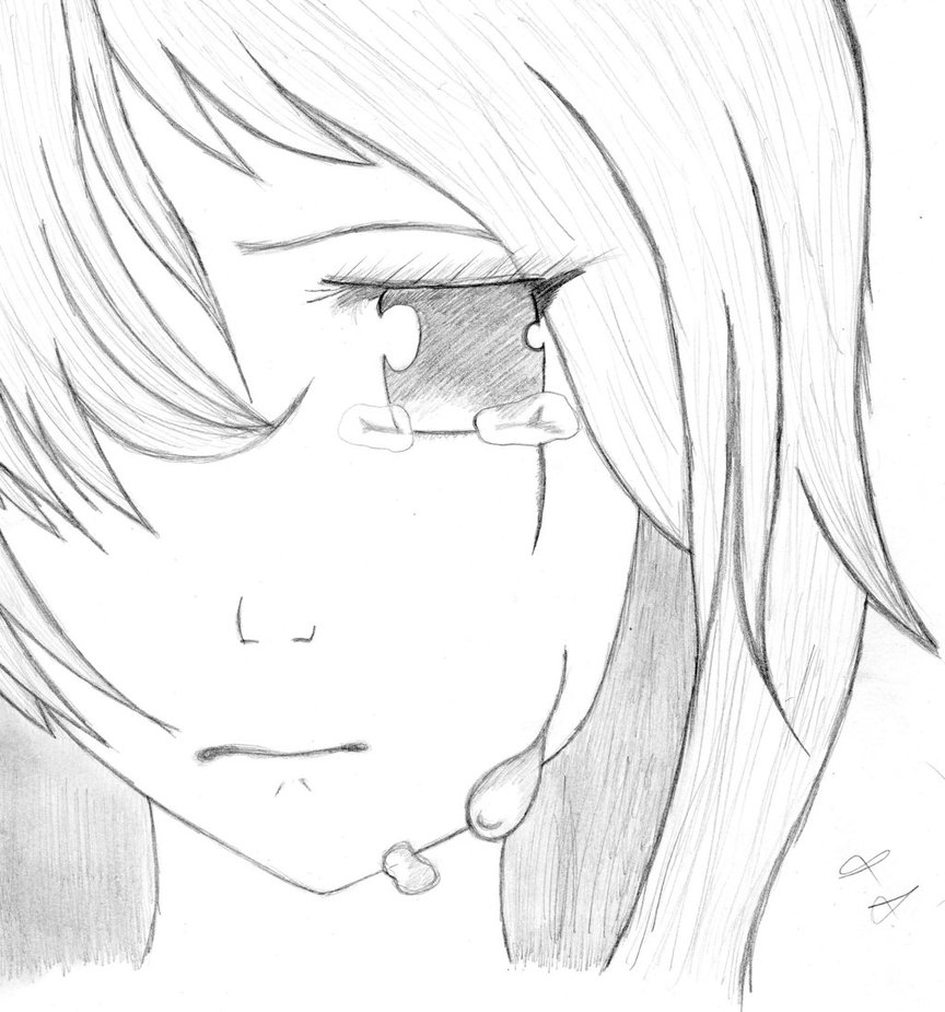 Sad Anime Girl Crying Best Drawing - Drawing Skill