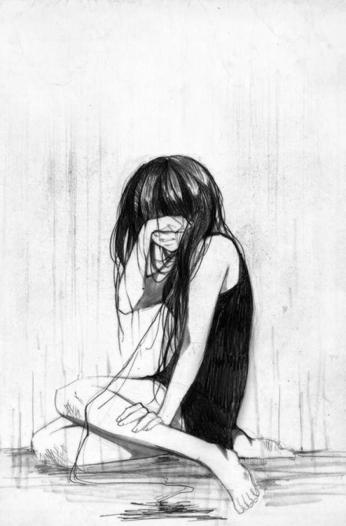 Sad Anime Girl Crying Drawing Image - Drawing Skill