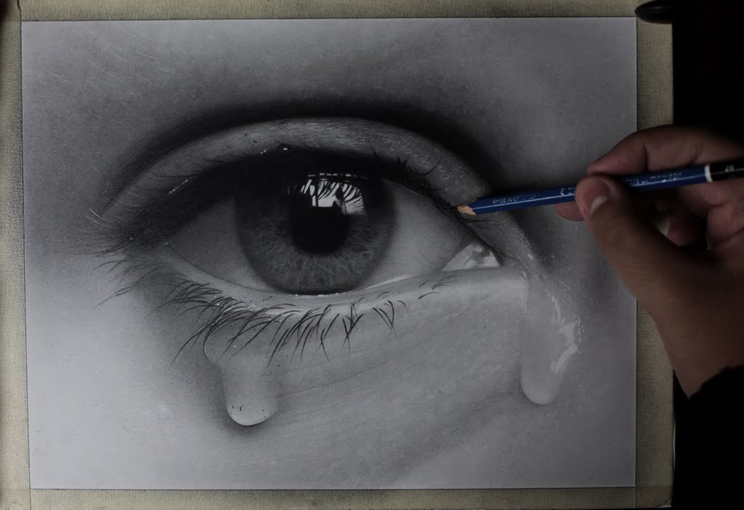 Sad Eyes Realistic Drawing