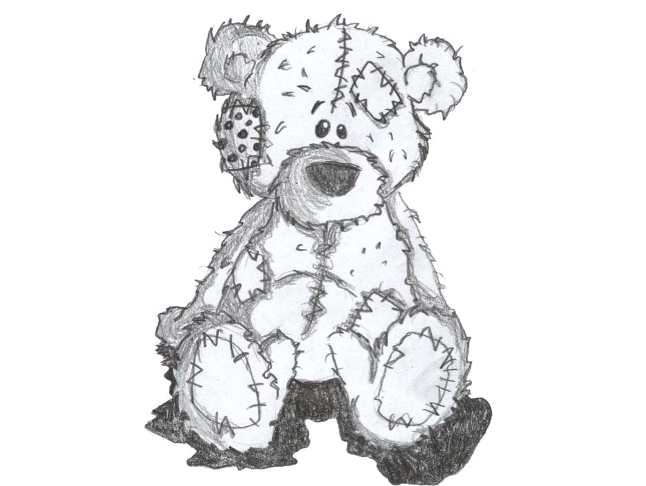 Sad Teddy Bear Drawing Pic