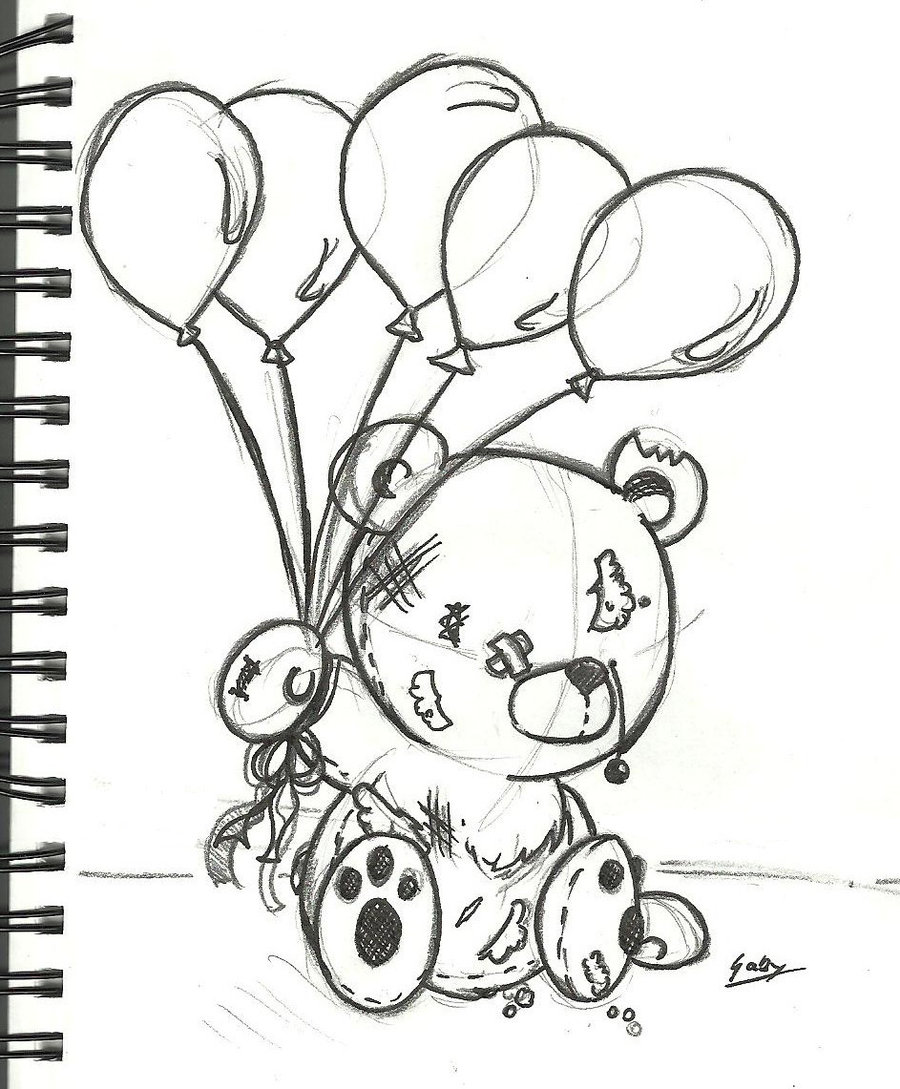 Sad Teddy Bear Picture Drawing