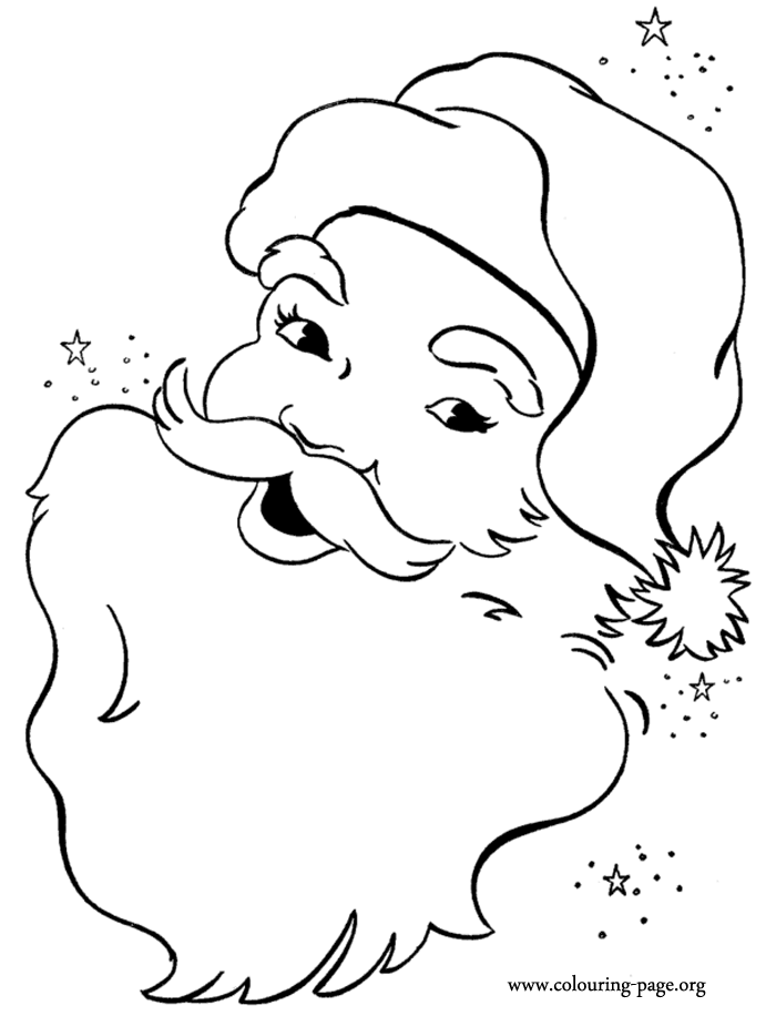 Santa Claus Face Pic Drawing
