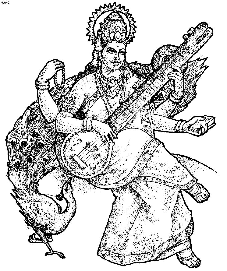 Saraswati Maa Drawing