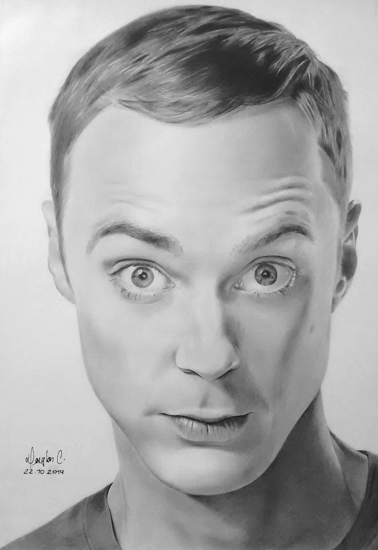 Sheldon Cooper Photo Drawing