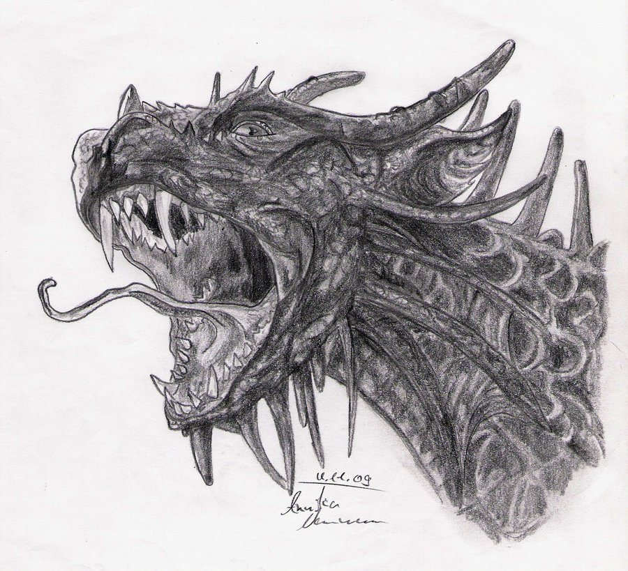 Skyrim Evil Dragon Drawing