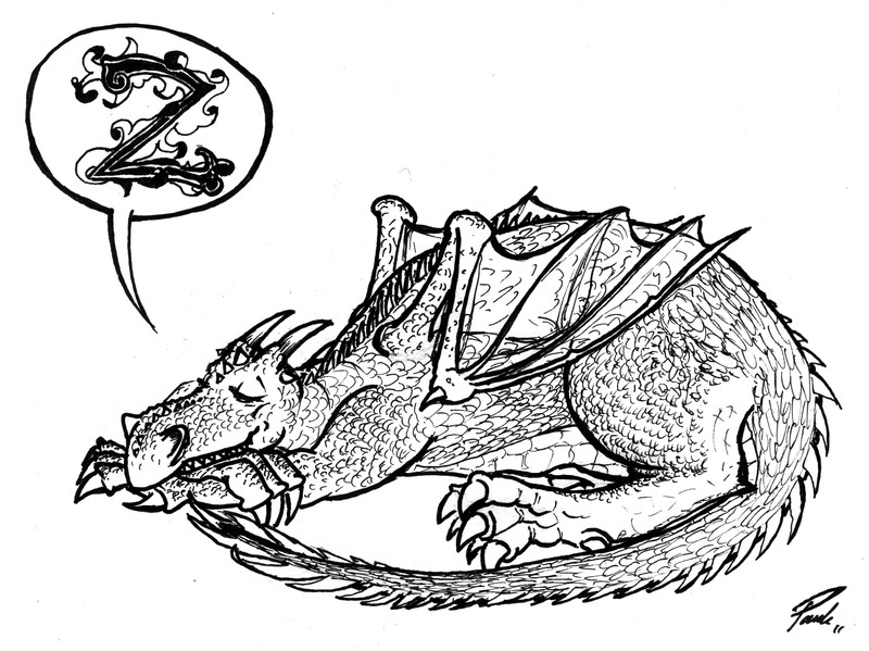 Sleeping Dragon Amazing Drawing