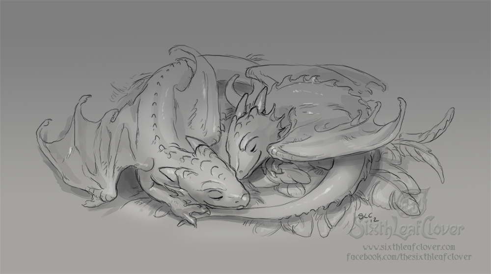 Sleeping Dragon Drawing Art