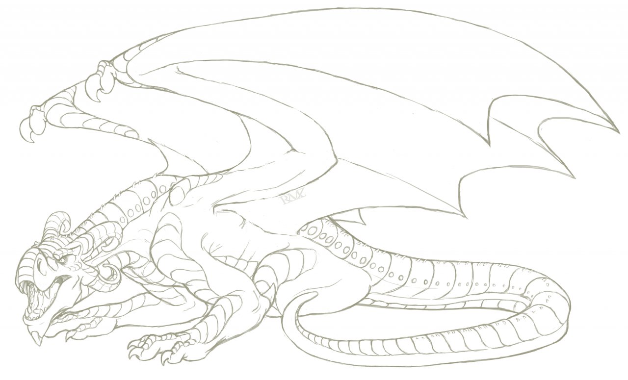 Sleeping Dragon Drawing Pic  Drawing Skill