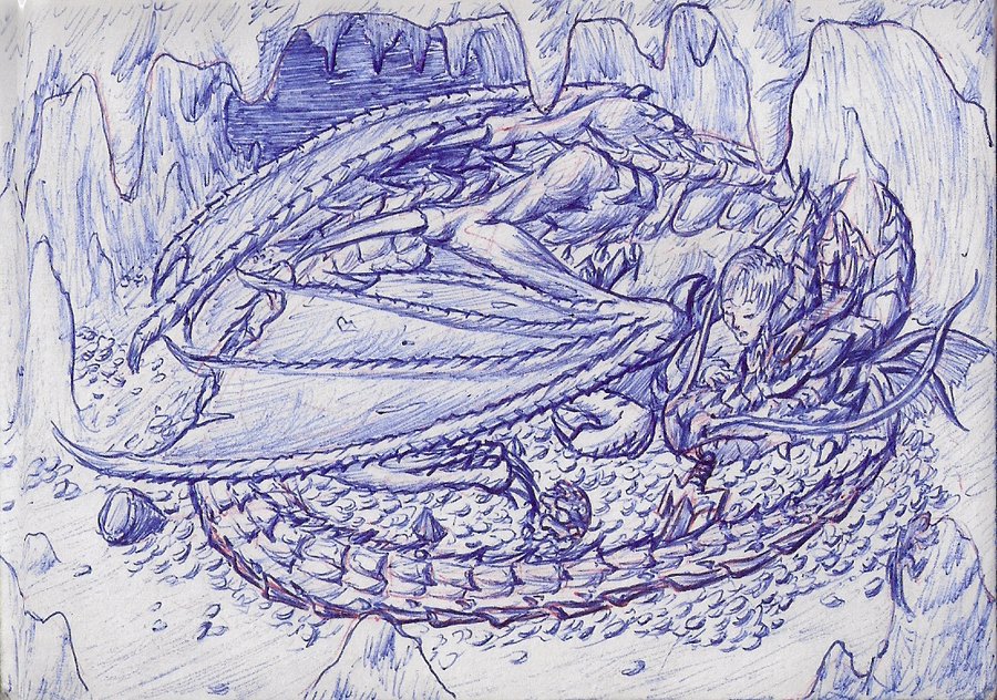 Sleeping Dragon Picture Drawing