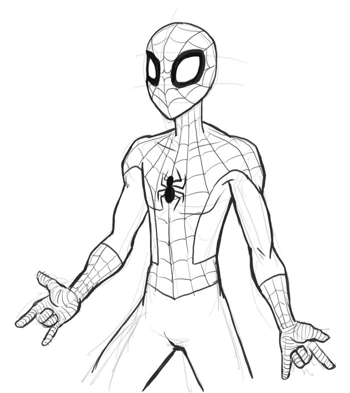 Spiderman Pic Drawing - Drawing Skill