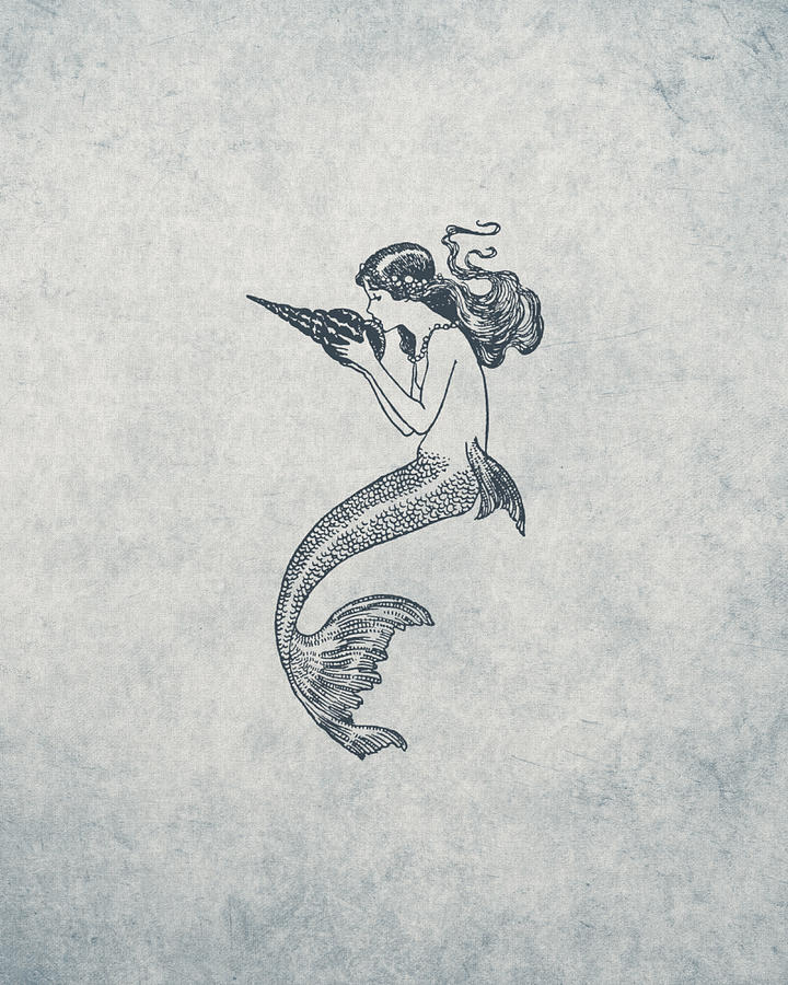 Tailed Mermaid Realistic Drawing