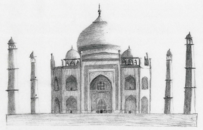 Taj Mahal Amazing Drawing