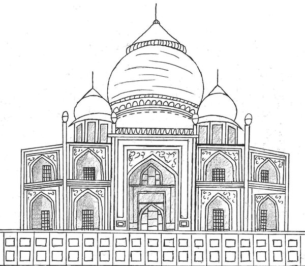 Taj Mahal Beautiful Image Drawing