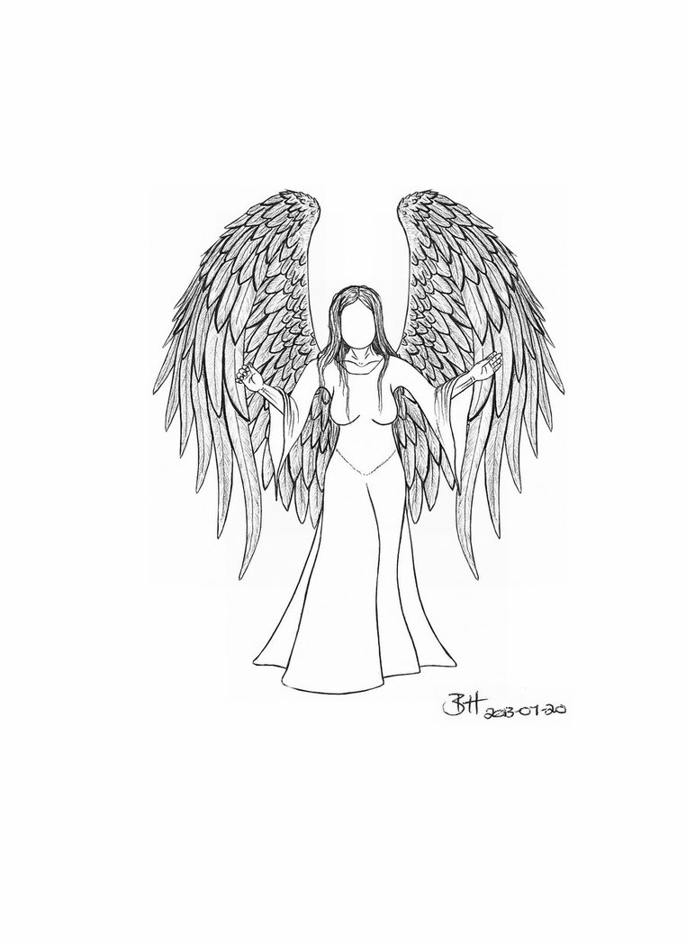 Traditional Angel Drawing