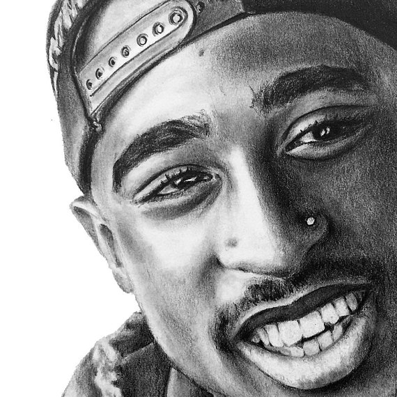 Tupac Shakur Pic Drawing - Drawing Skill
