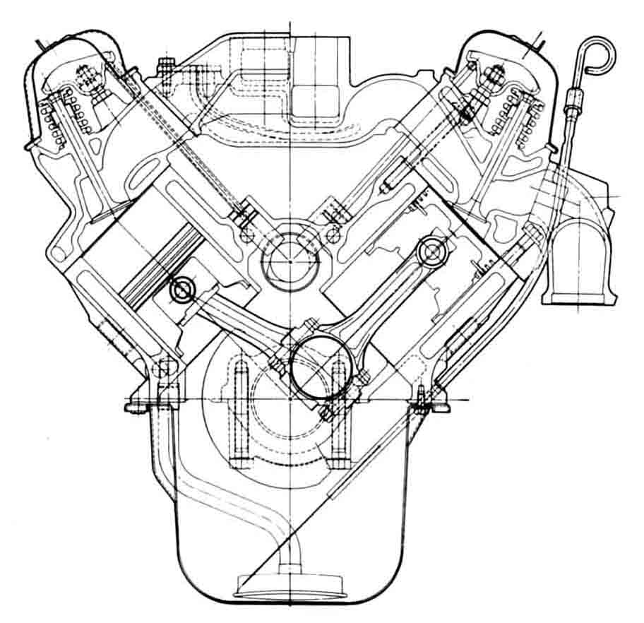 V8 Engine Drawing Pic