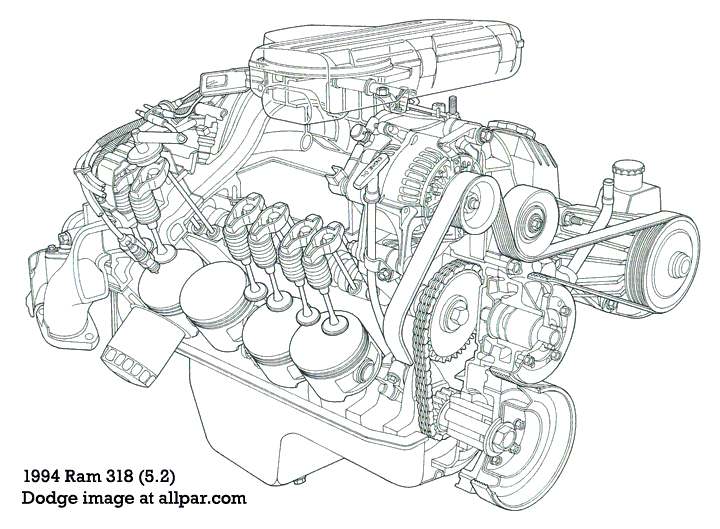 V8 Engine Image Drawing