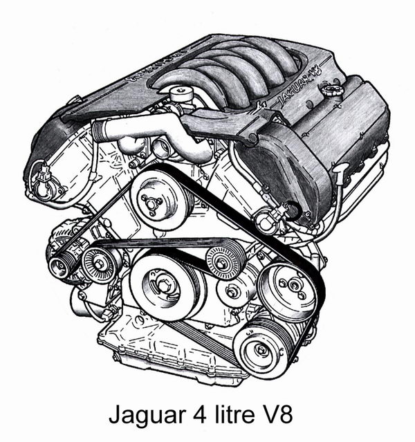 V8 Engine Picture Drawing
