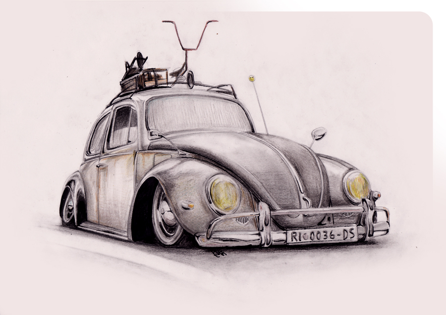 VW Beetle Drawing Creative Art