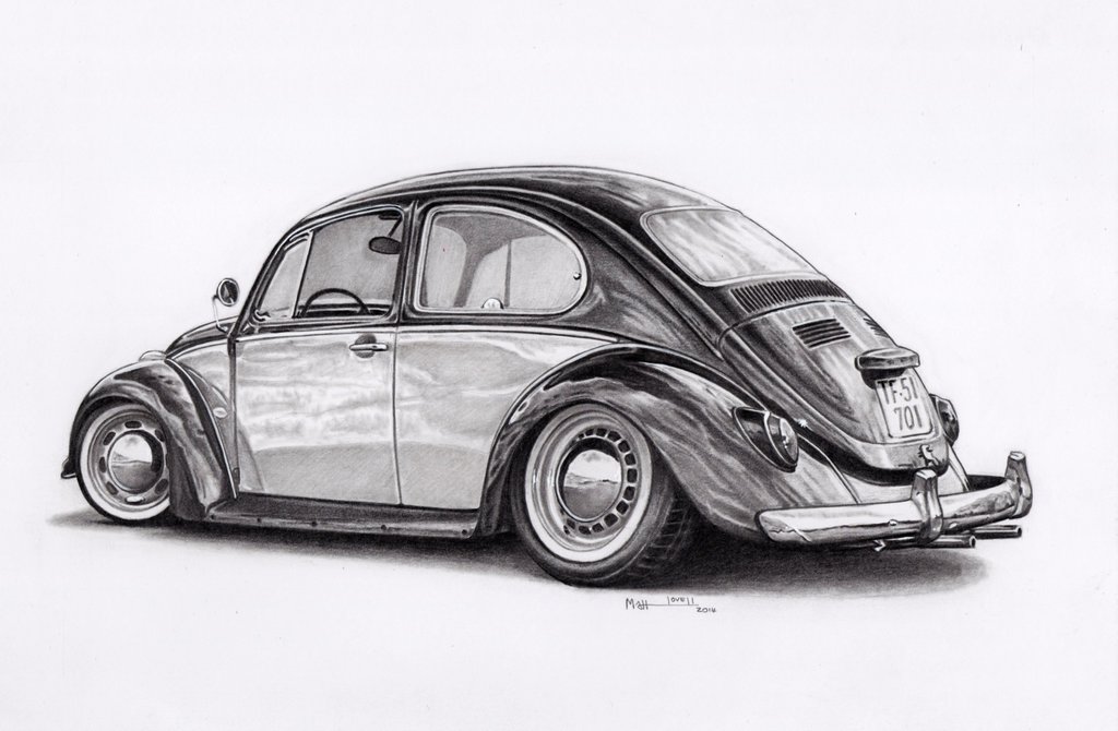 VW Beetle Drawing Image