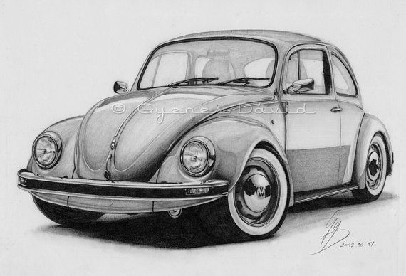 VW Beetle Image Drawing